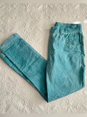 Made In Italy Women’s Teal Linen-Blend Pants | La Madona